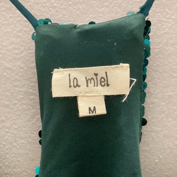 LA MIEL Teal Sequin Cami - Picture 5 of 5